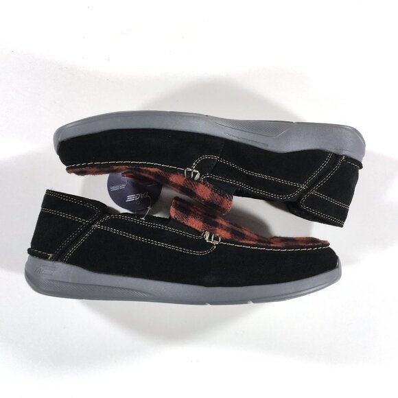 Clarks Gorwin Step Slip On Loafers Mens Size 11 Black Suede Red Plaid - Picture 2 of 8